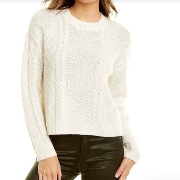 NWT Vince Cable Knit Sweater Ivory Merino Wool-Blend (Size M) - Picture 3 of 12